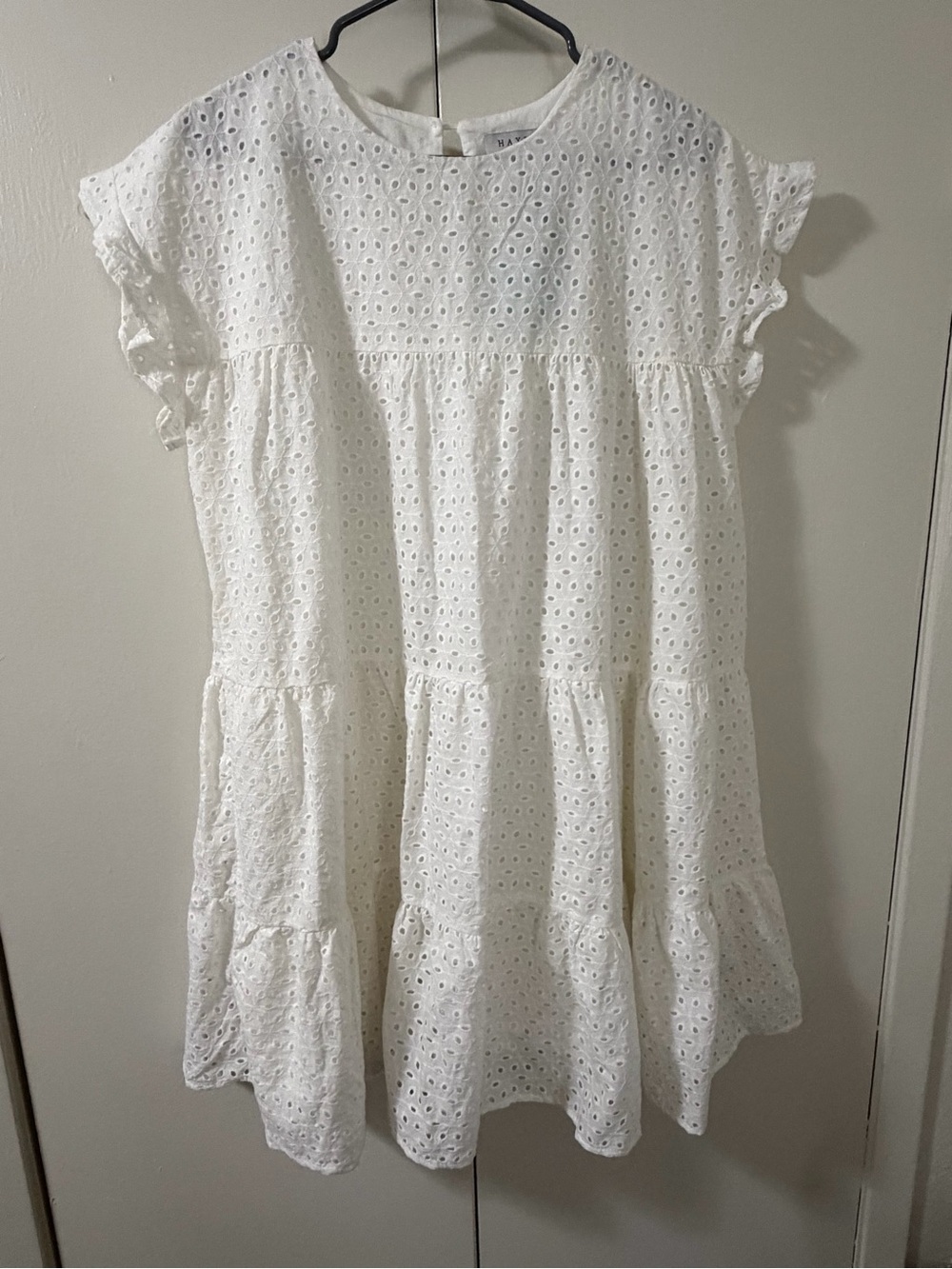 White Eyelet Tiered Midi Dress - Feminine Summer Style